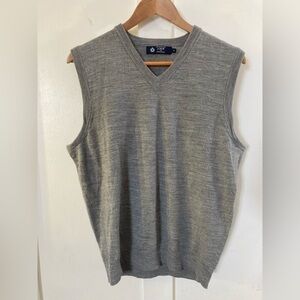 J crew factory 100% merino wool Medium gray Vneck sweater vest